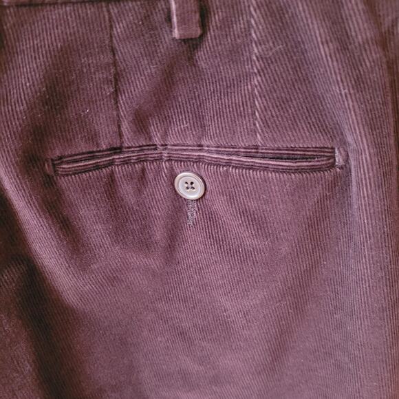 JB Britches Men’s 38 Brown Corduroy Pants Made in Italy Cotton Dress Trousers - Picture 2 of 11
